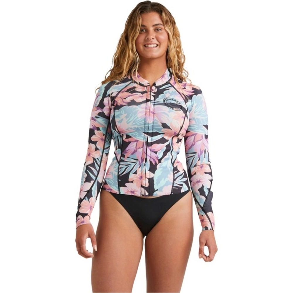 NEW NWT BILLABONG Womens Peeky Natural Upcycler Front Zip Wetsuit Jacket
